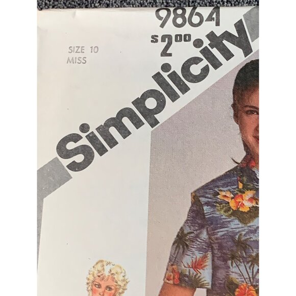 Simplicity Misses Shirt Sewing Pattern sz 10 9864 - uncut - Picture 2 of 3